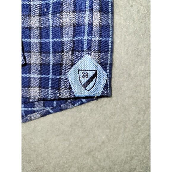 Cremieux Classics Mens Button Down Large Casual Long Sleeve Shirt Blue and Gray - Picture 7 of 11